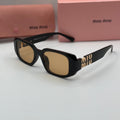 Miu Miu Rectangle Sunglasses - Black & Amber