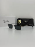 Ray Ban Rectangular Metal Sunglasses – Silver / Dark Grey