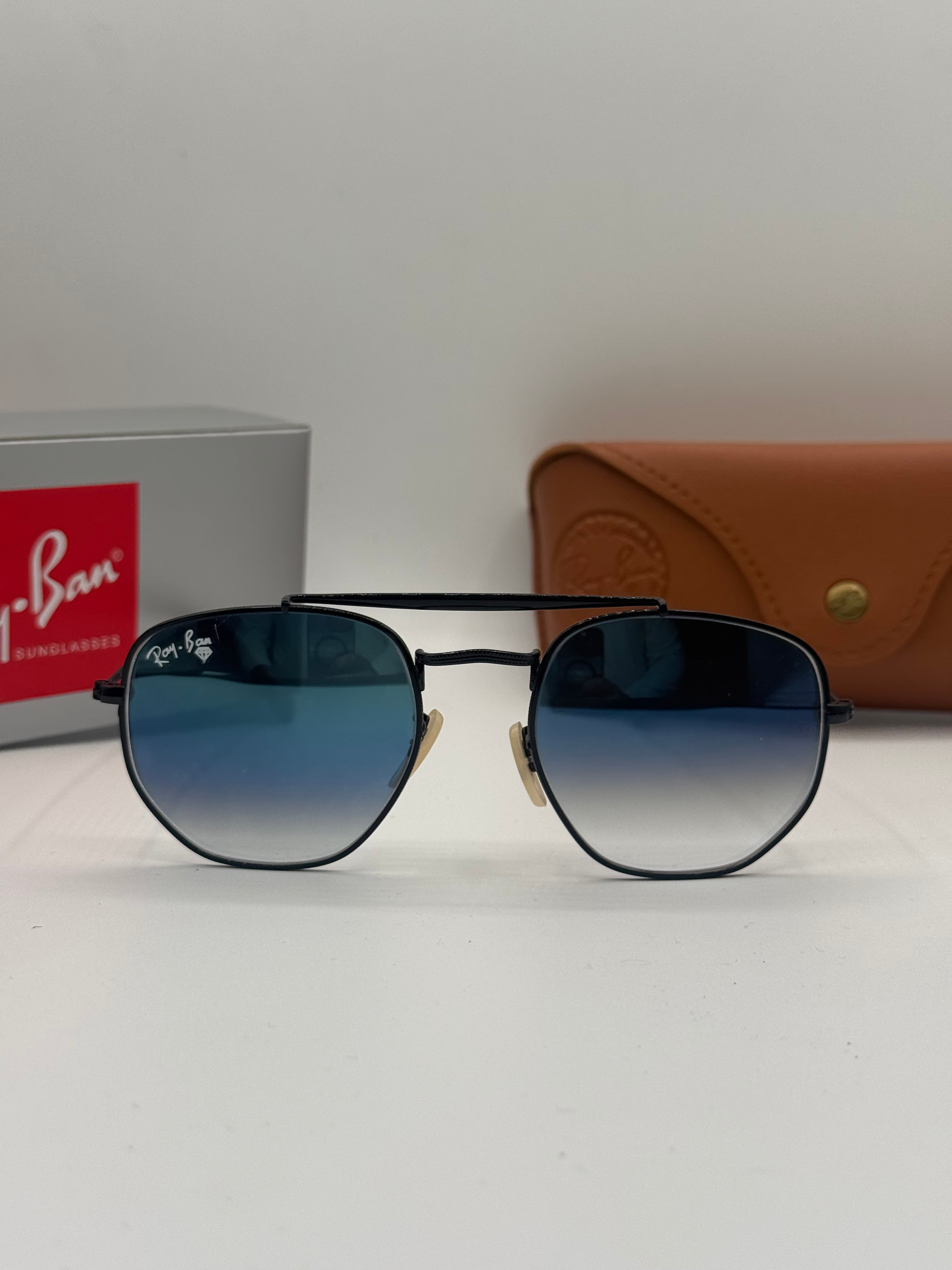 Ray Ban Marshal Sunglasses — Black Frame / Blue Gradient Lenses