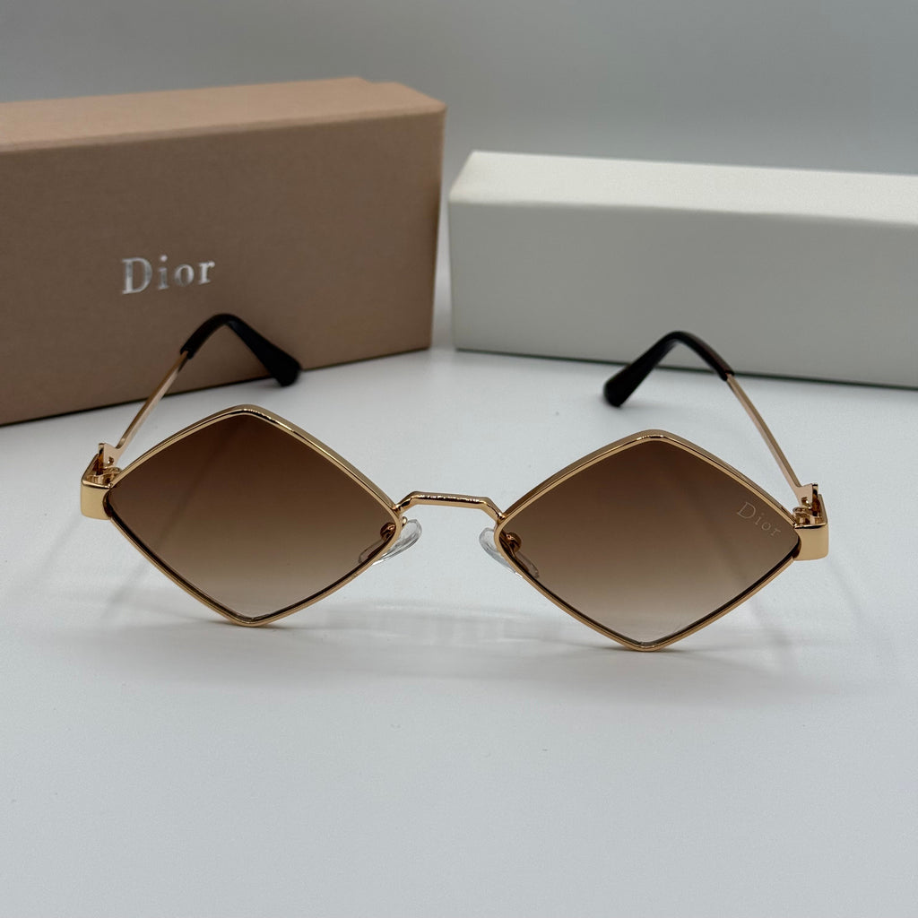 Dior Diamond Sunglasses - Gold & Gradient Brown