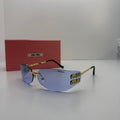 Miu Miu Blue Rectangular Gold Blue