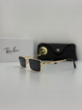Ray Ban Rectangular Metal Sunglasses – Gold / Dark Green