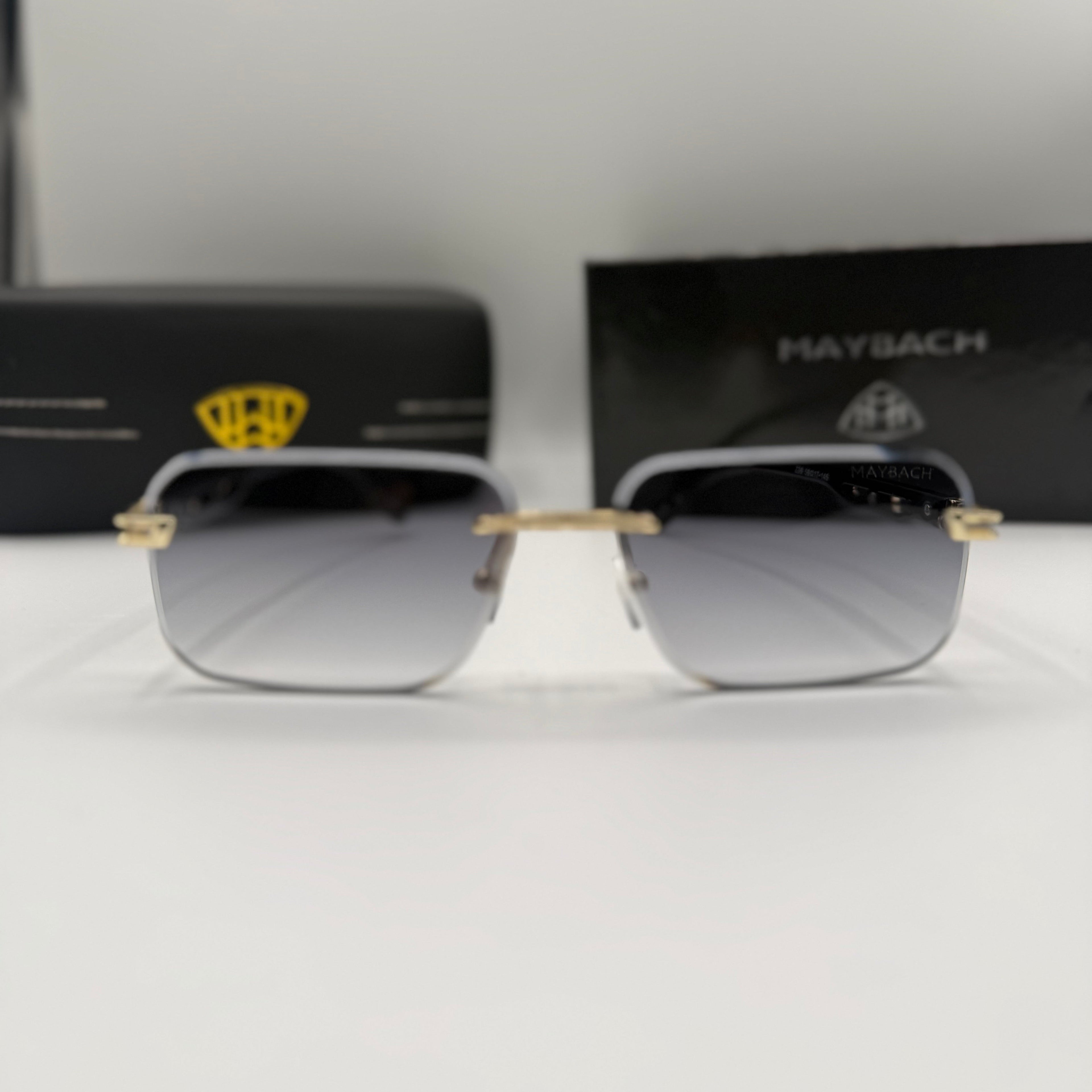 Maybach Rimless Sunglasses – Gold & Grey