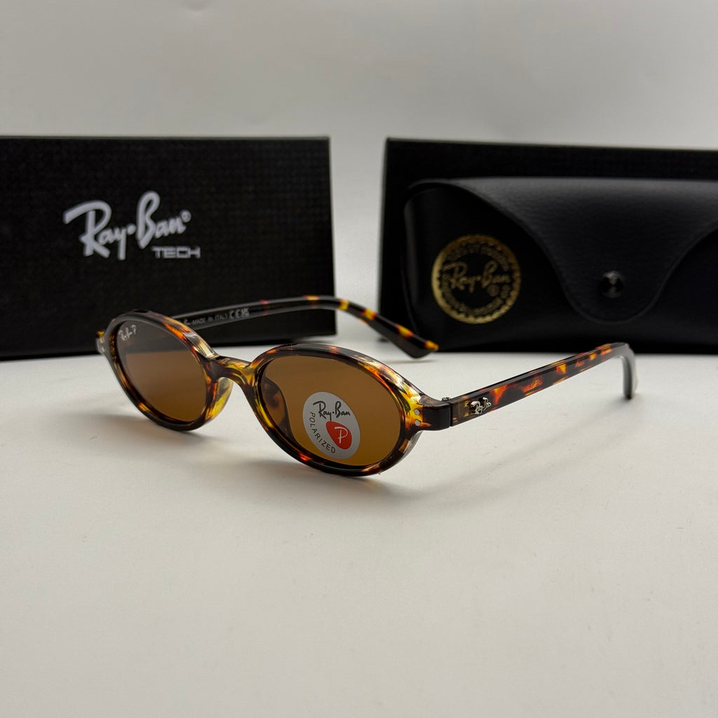 Ray Ban Oval Polarized Sunglasses – Tortoise / Brown