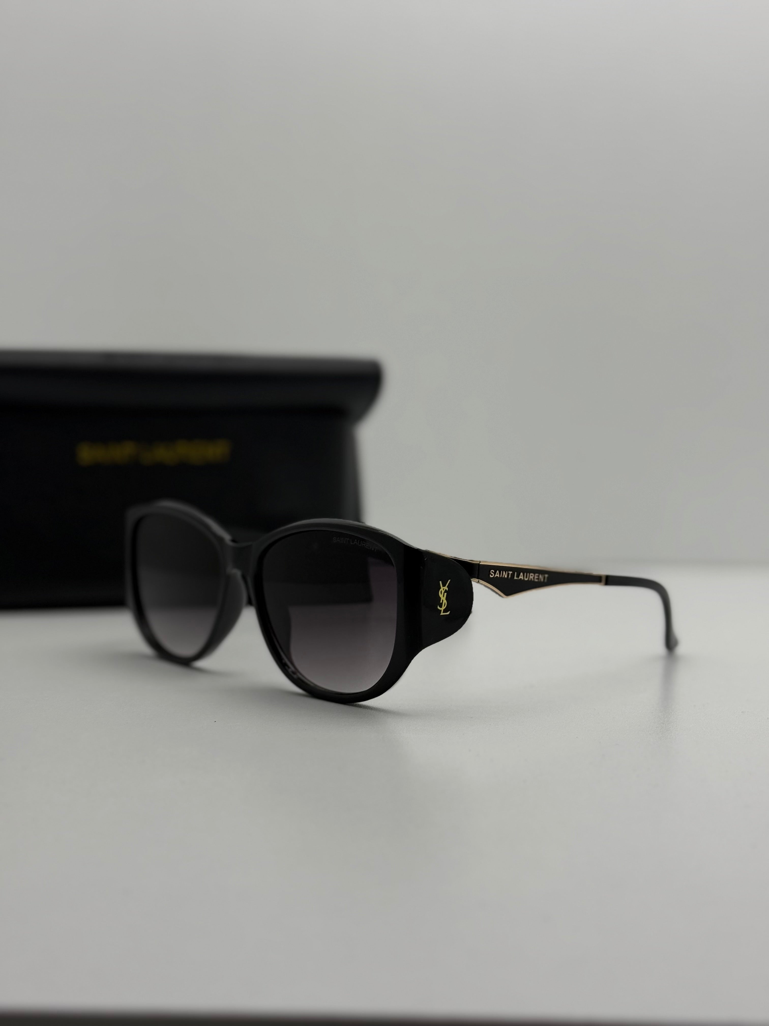 Saint Laurent Oversized Square Sunglasses – Black Grey Gradient