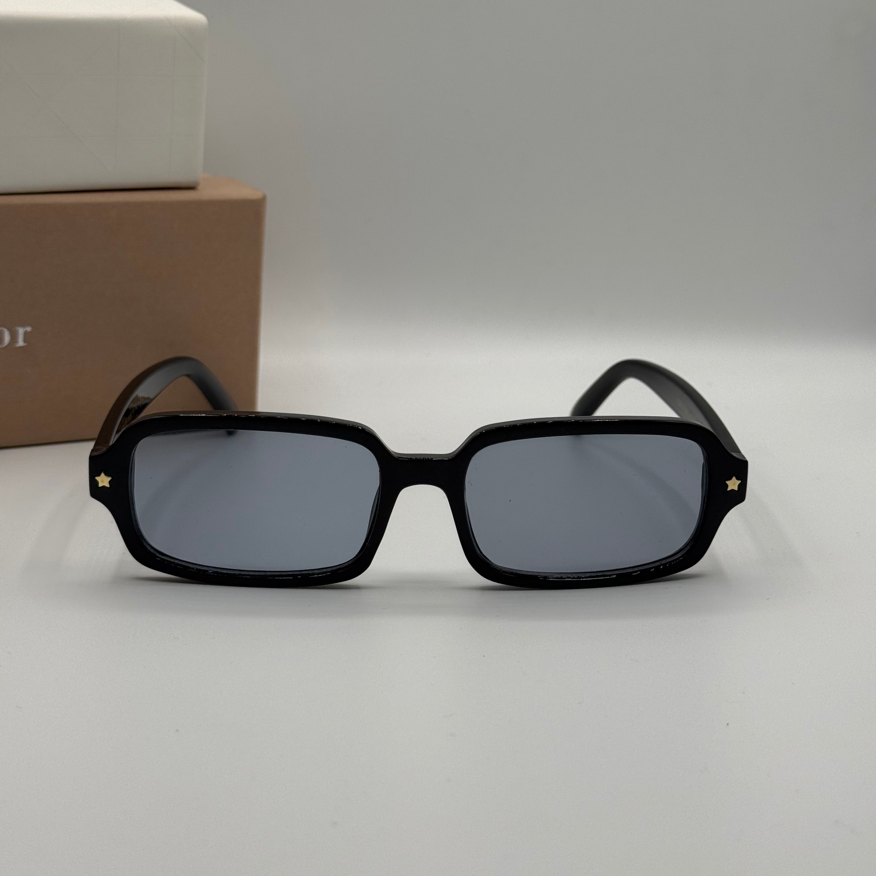 Christian Dior Rectangle Sunglasses – Black & Grey