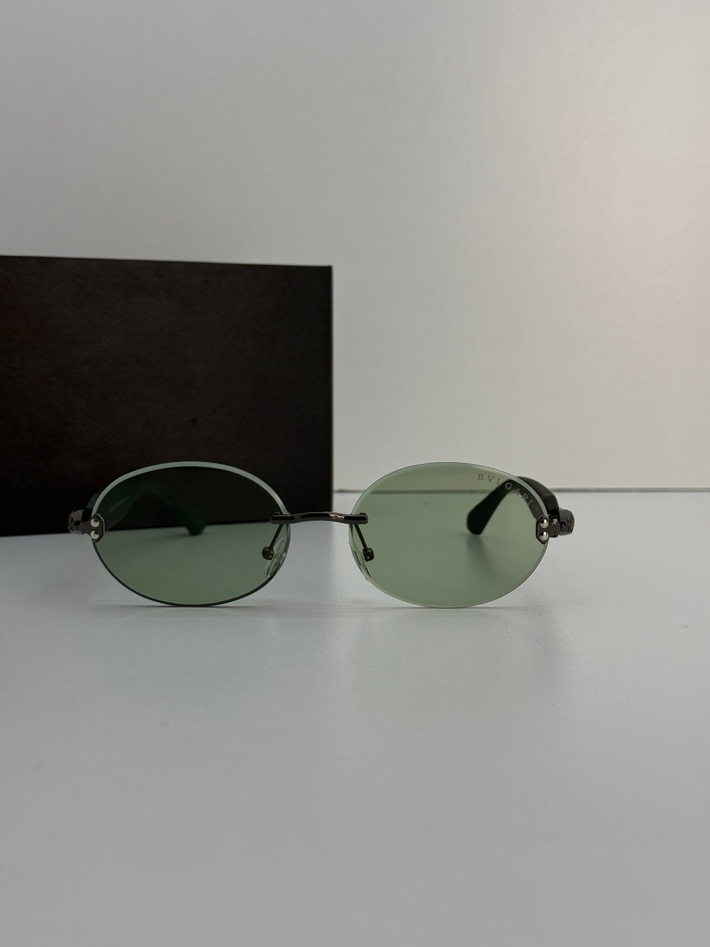 BVLGARI – Green lenses with black temples and gunmetal frame