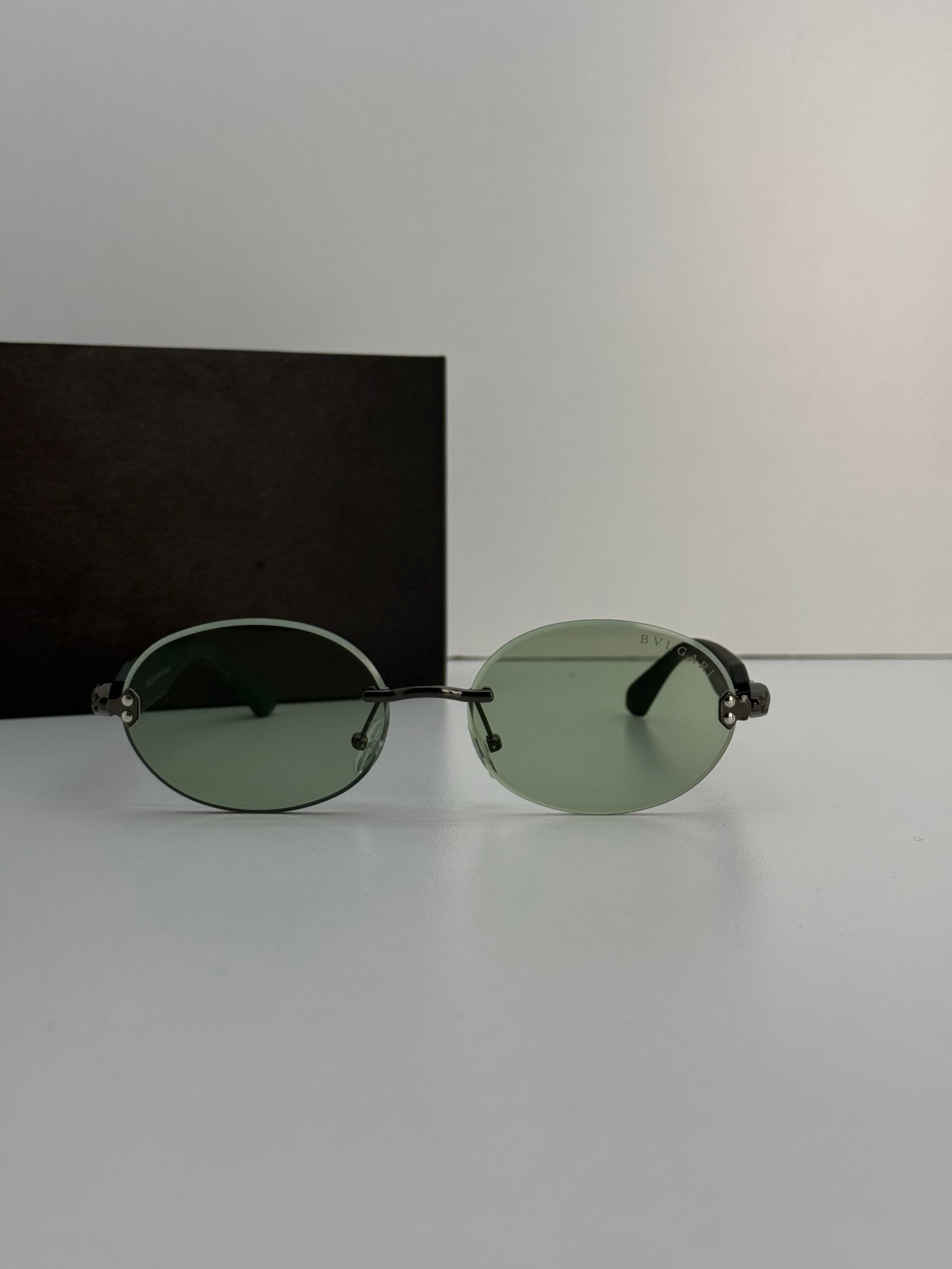 BVLGARI – Green lenses with black temples and gunmetal frame