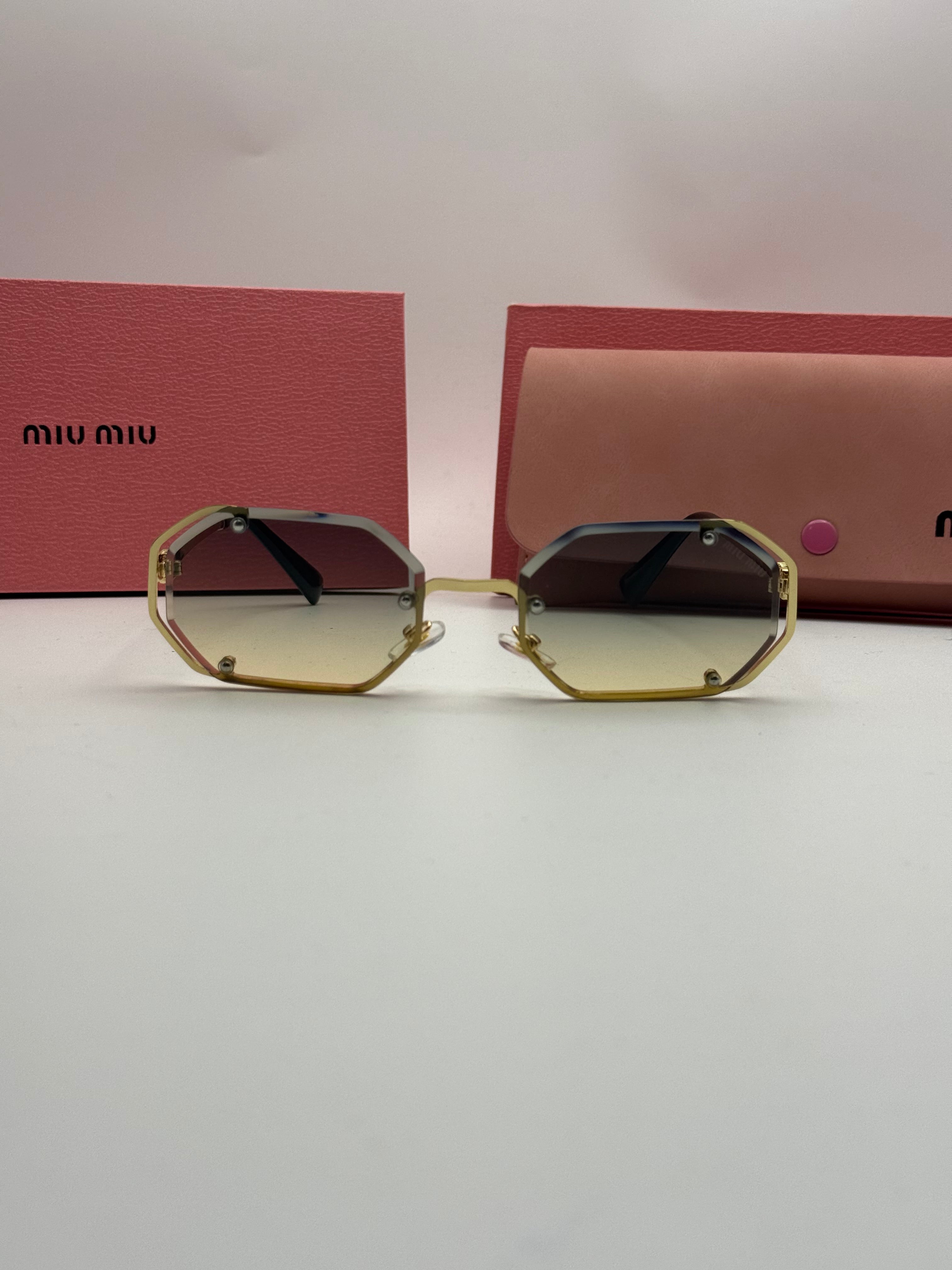 Miu Miu Sunglasses – Gold Rimless Gradient Lenses