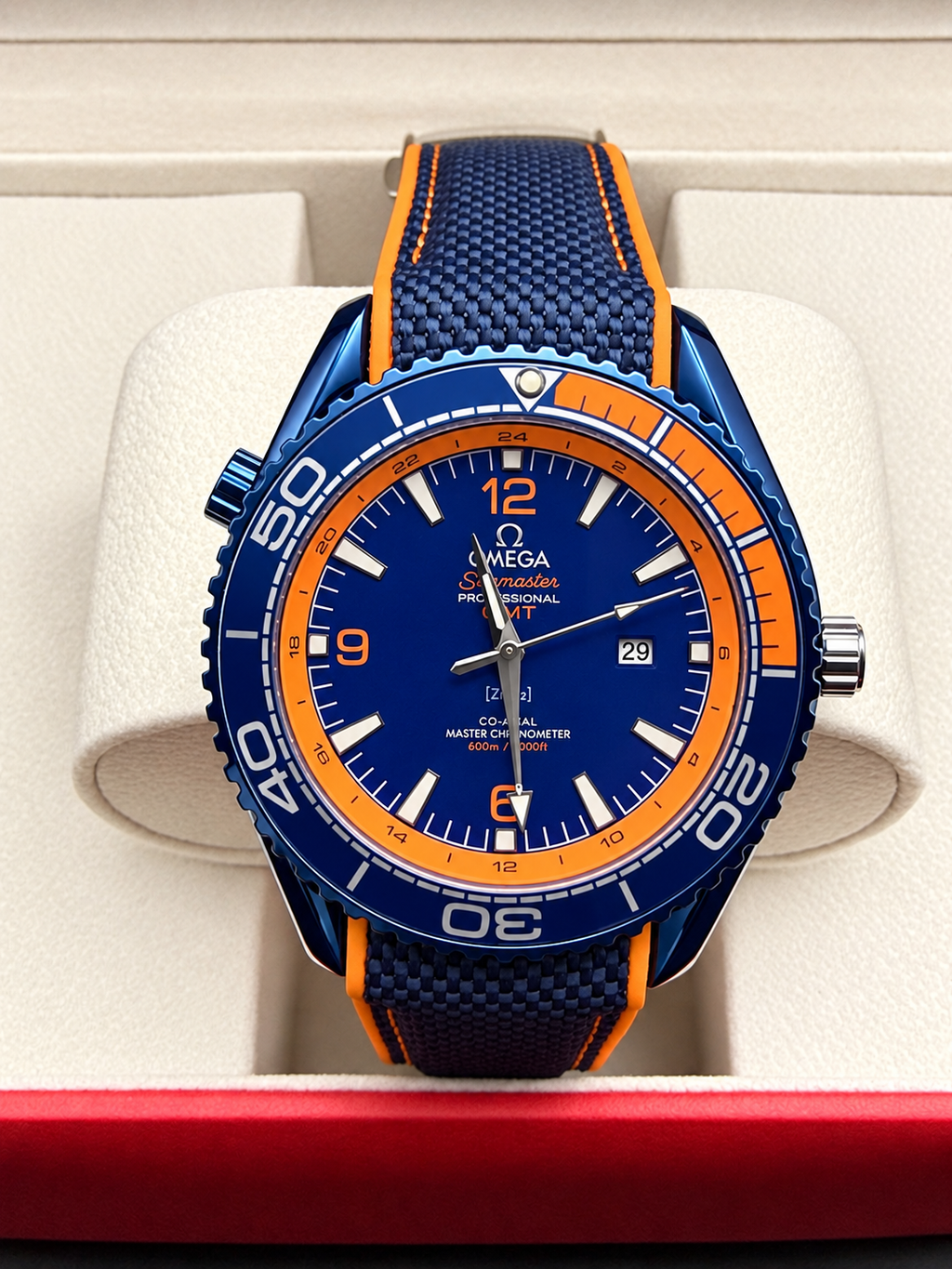 Omega Seamaster Planet Ocean Blue and Orange Dial Watch