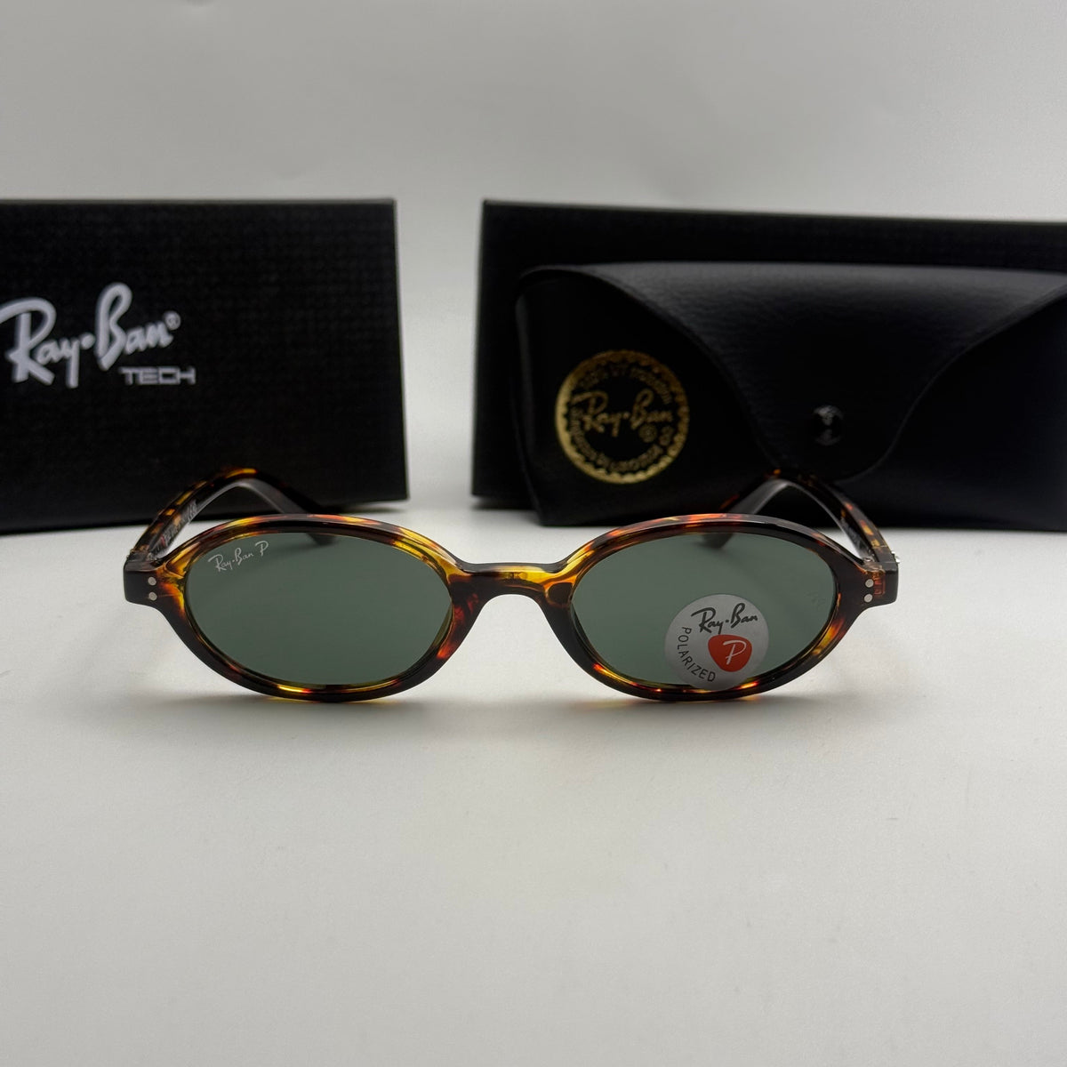 Ray-Ban Oval Polarized Sunglasses – Tortoise / G-15 Green