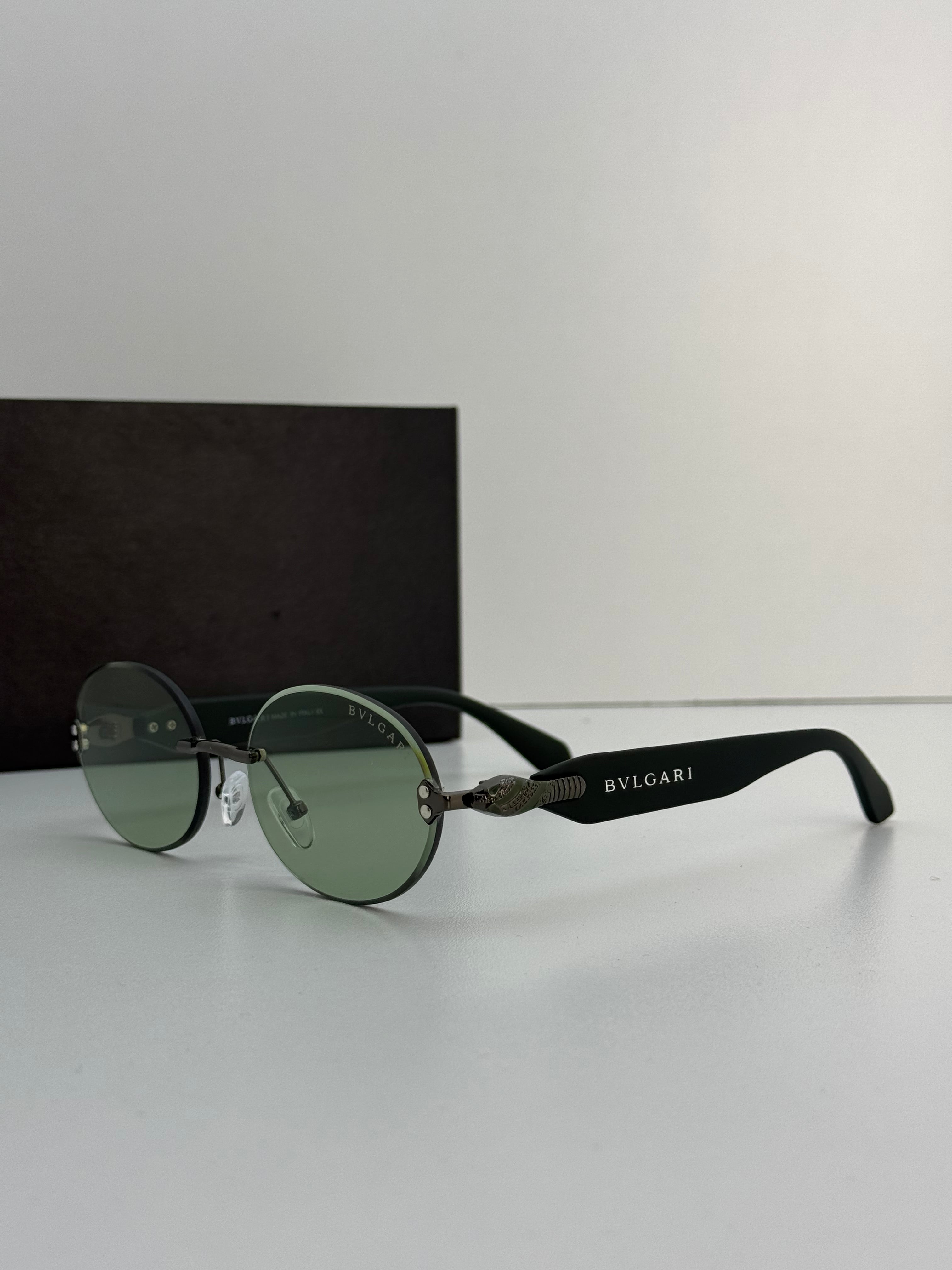 BVLGARI – Green lenses with black temples and gunmetal frame