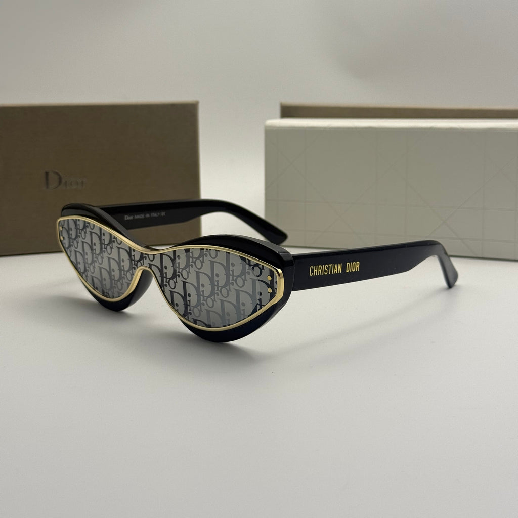 Dior Cat-Eye Sunglasses – Black Frame / Dior Oblique Monogram Lenses