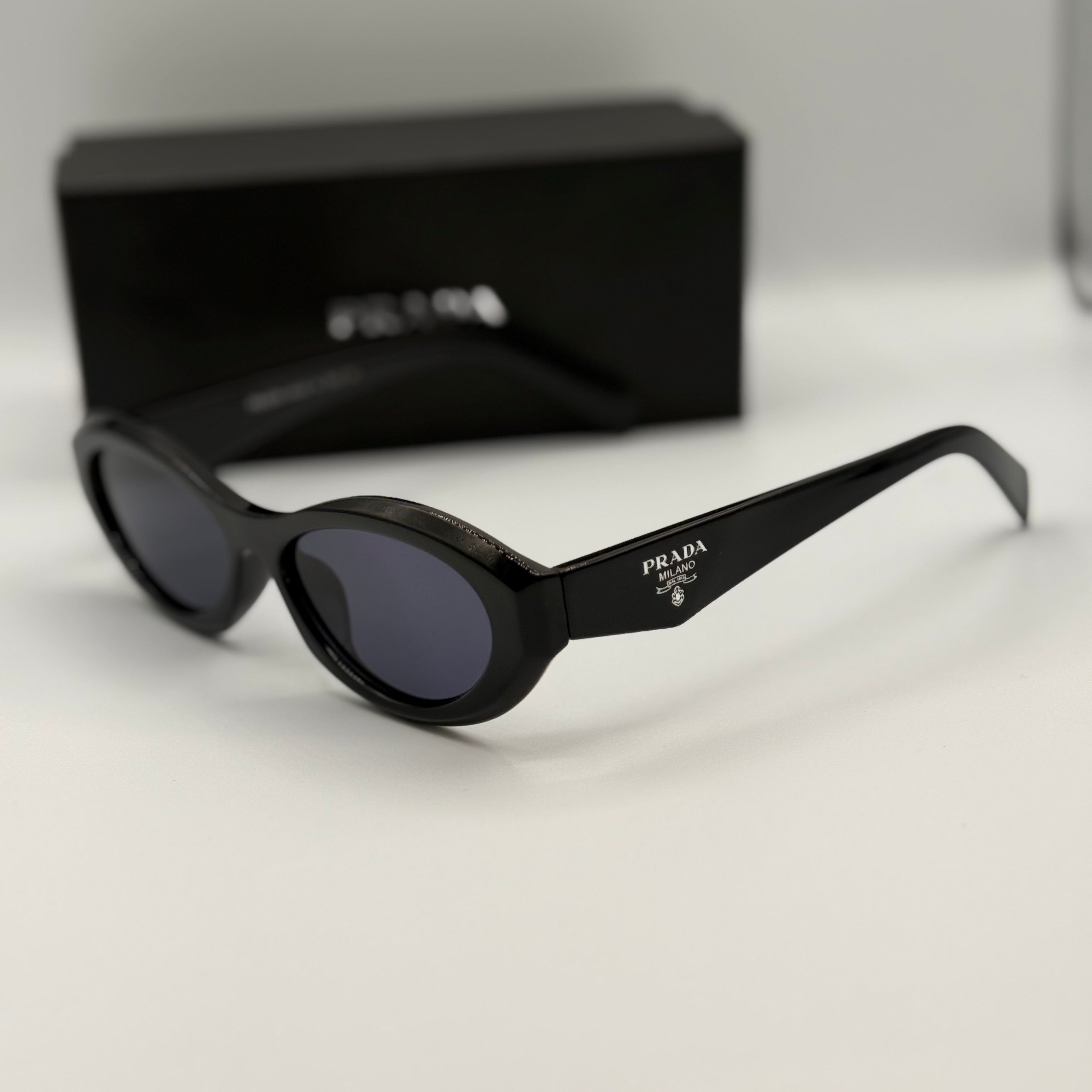 Prada Oval Sunglasses - Black