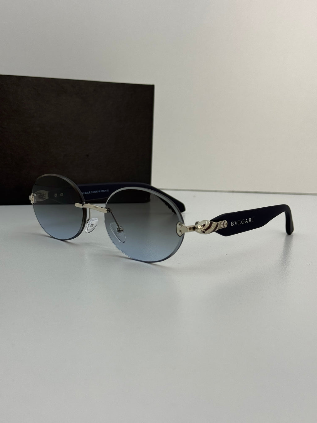 Bvlgari Rimless Oval Sunglasses