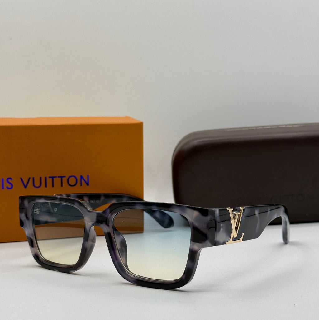 Louis Vuitton Square Sunglasses – Grey Tortoise & Blue Gradient