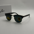 Ray-Ban Clubmaster Sunglasses – Black & Silver Frame / G-15 Green Lenses