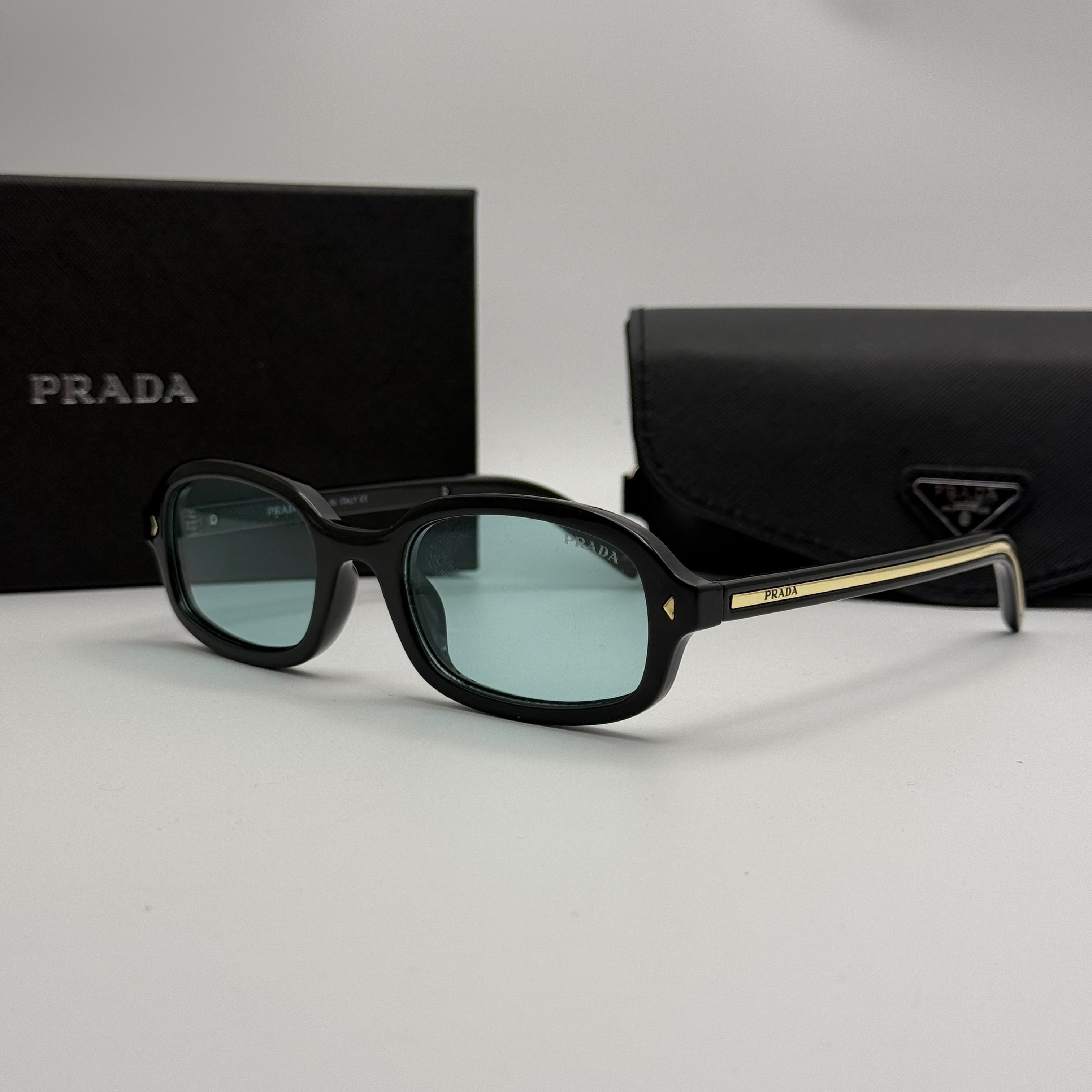 Prada Sunglasses – Black Frame / Aqua Lens
