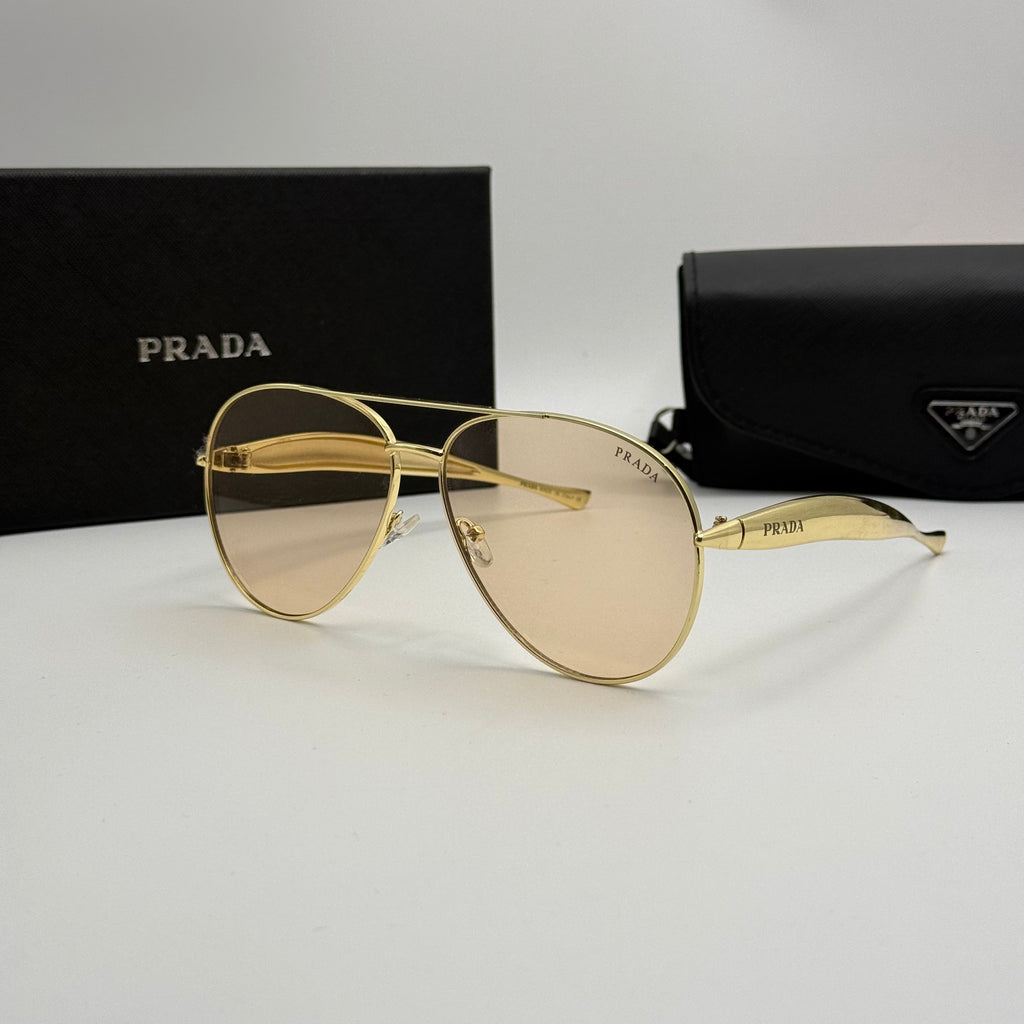 Prada Aviator Sunglasses – Gold/Brown