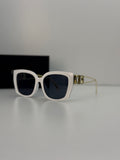 Dior 30Montaigne Square Sunglasses – Ivory White / Blue Lens