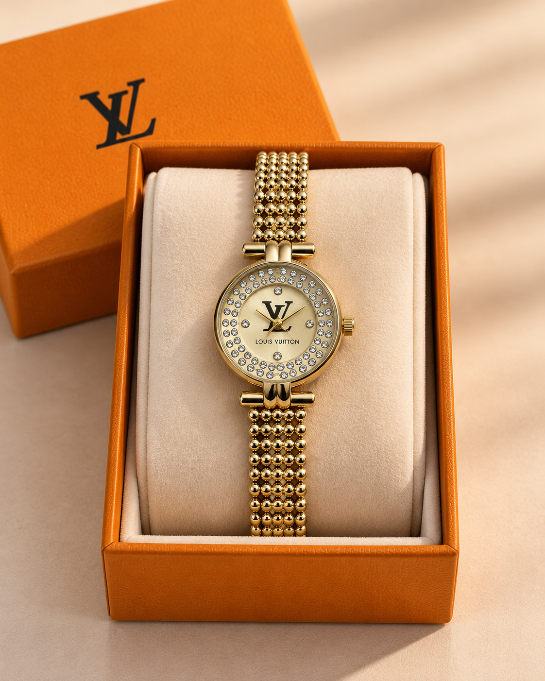 Louis Vuitton Beaded Bracelet Watch – Gold-Tone & Champagne Dial
