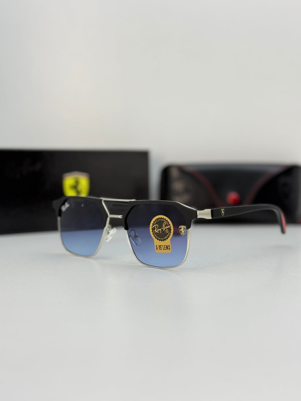 Ray Ban Scuderia Ferrari – Black / Blue Gradient
