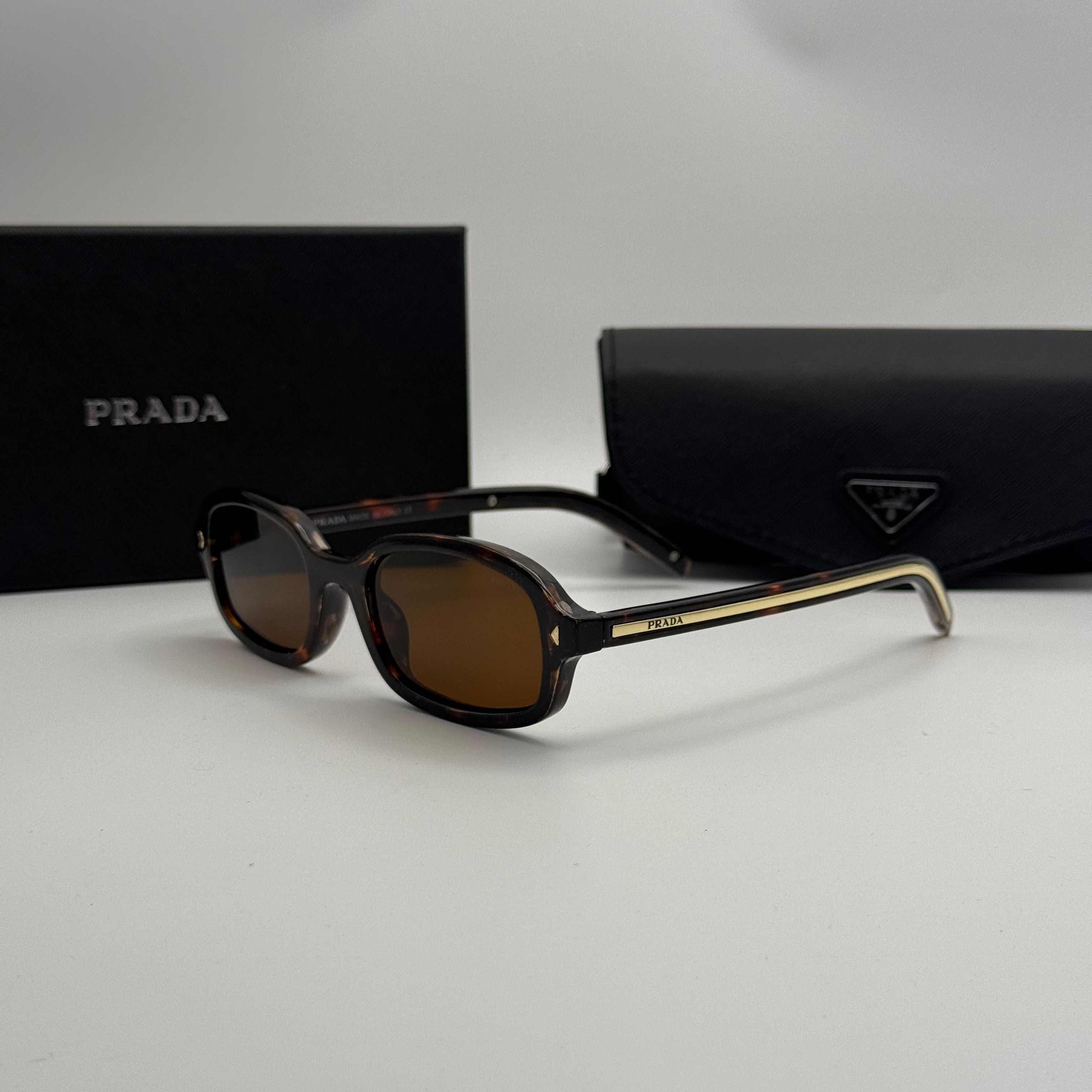 Prada Rectangular Sunglasses – Tortoise Havana / Brown Lenses