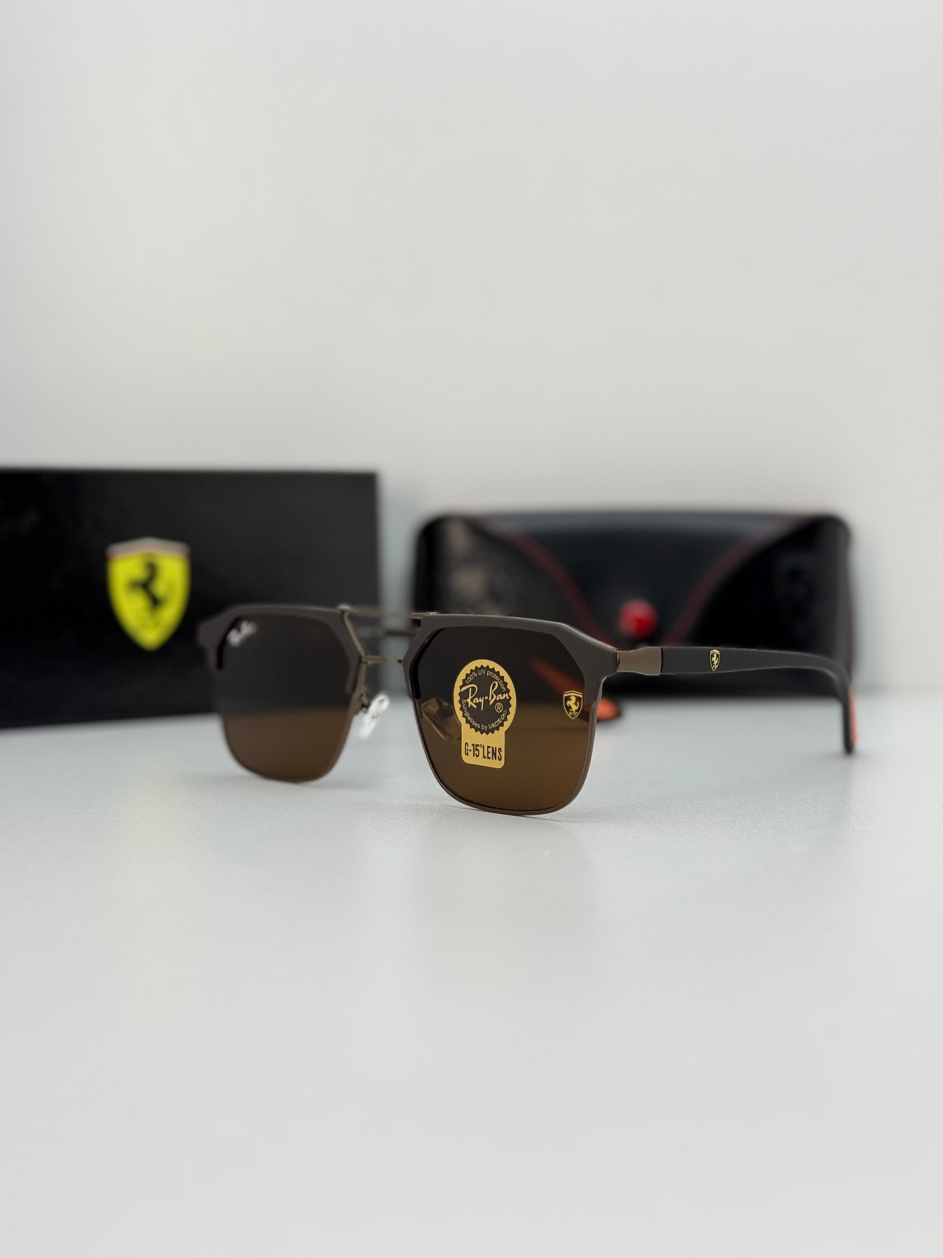 Ray Ban Scuderia Ferrari – Matte Brown / Brown G-15