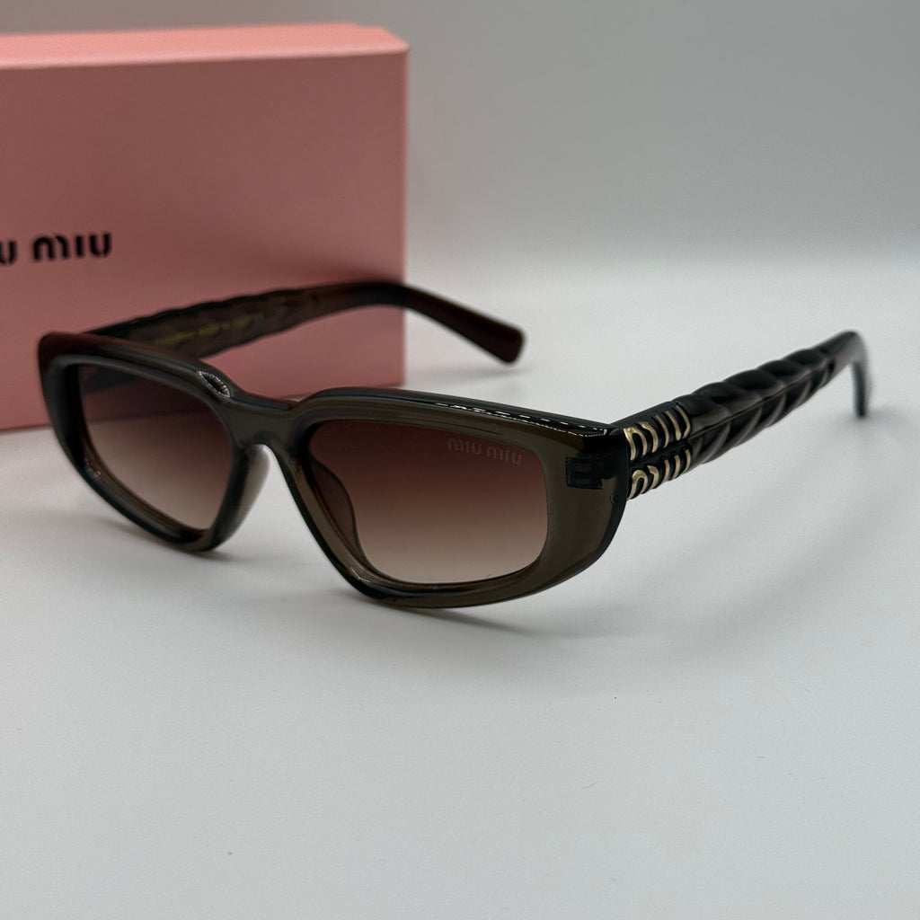 Miu Miu Rectangle Sunglasses – Brown Gradient