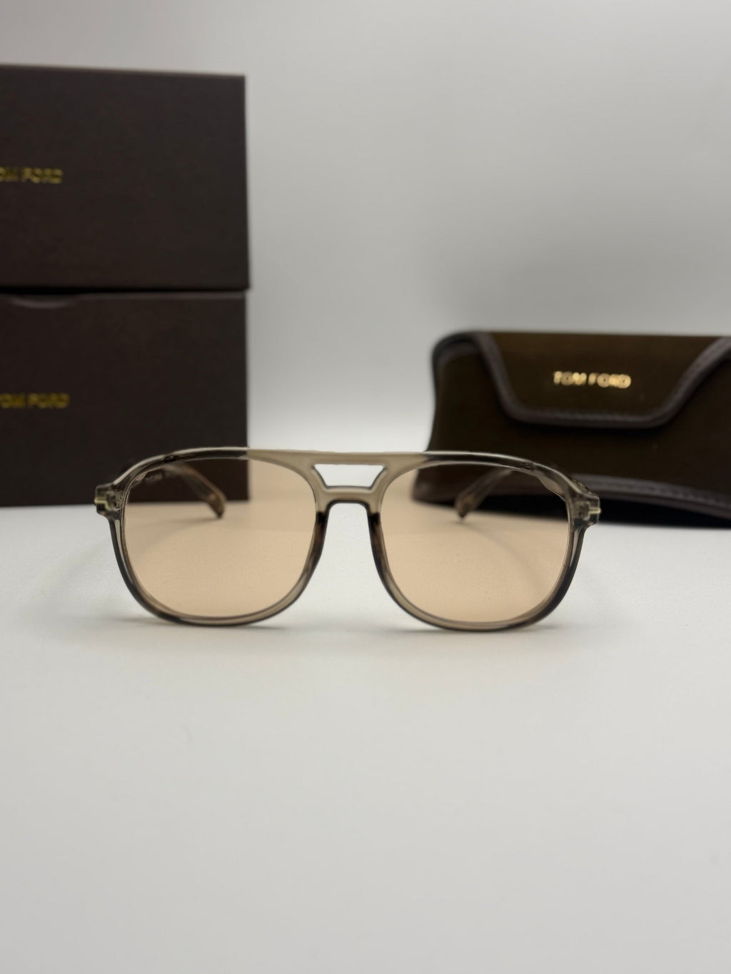 Tom Ford Aviator Sunglasses – Grey Frame / Champagne Lenses