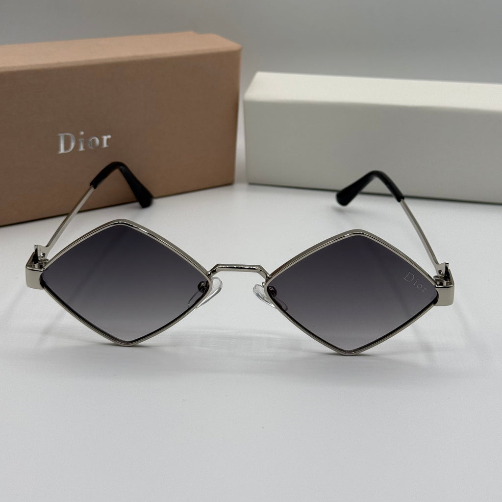 Dior Diamond Sunglasses - Silver & Gradient Grey