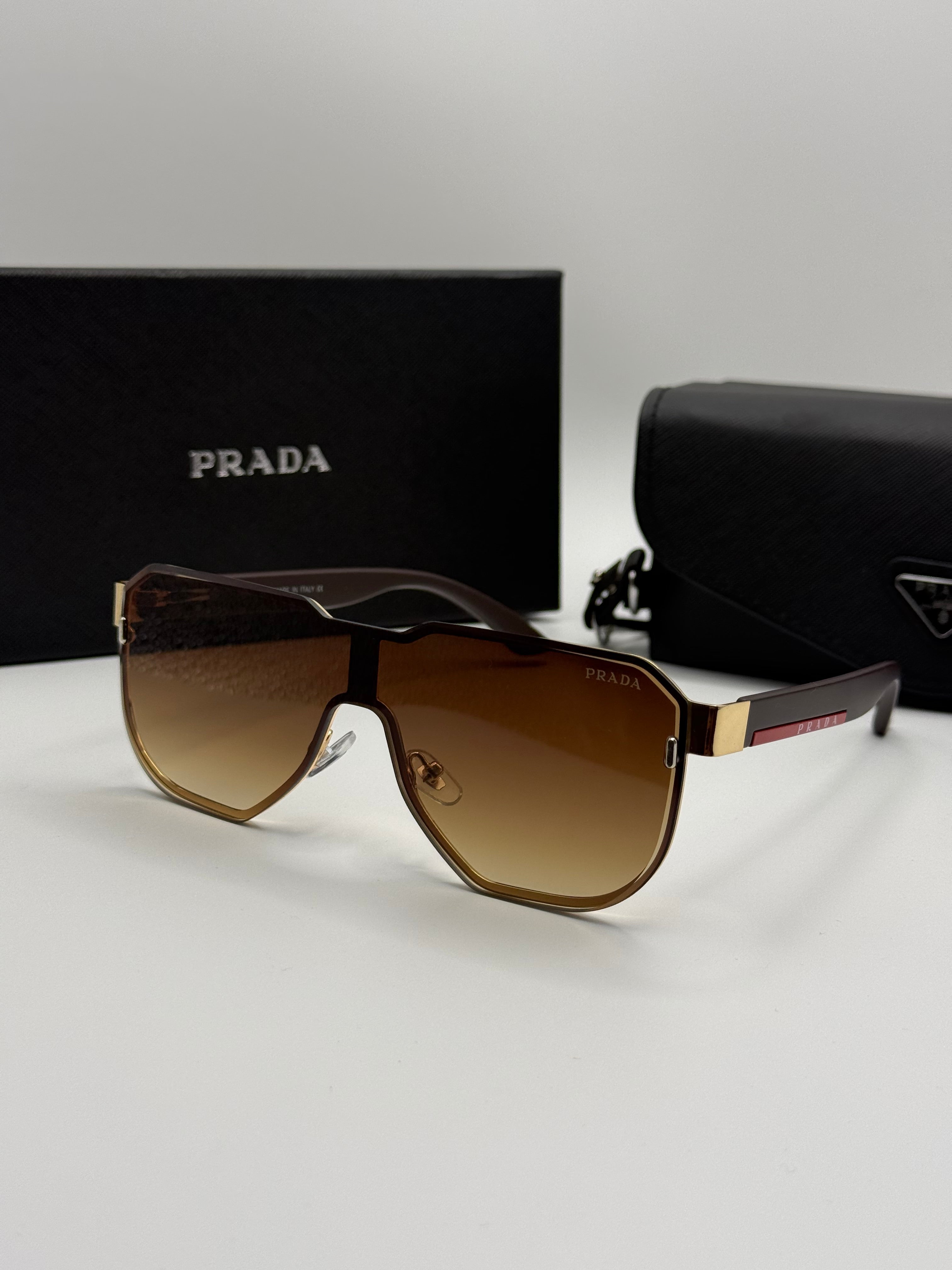 Prada Sunglasses – Brown Gradient Shield