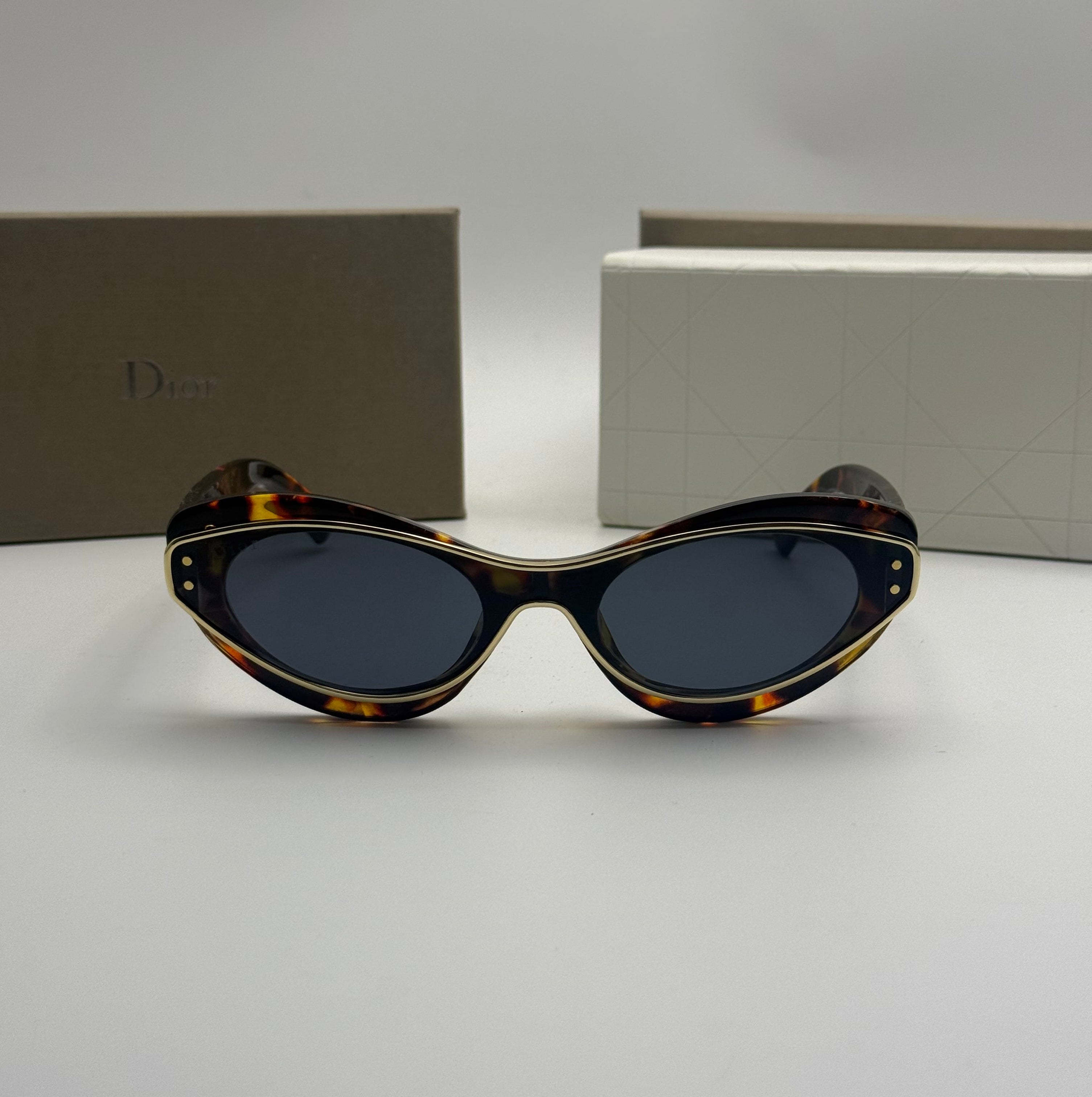 Dior Cat-Eye Sunglasses – Havana Tortoise Frame / Dark Lenses