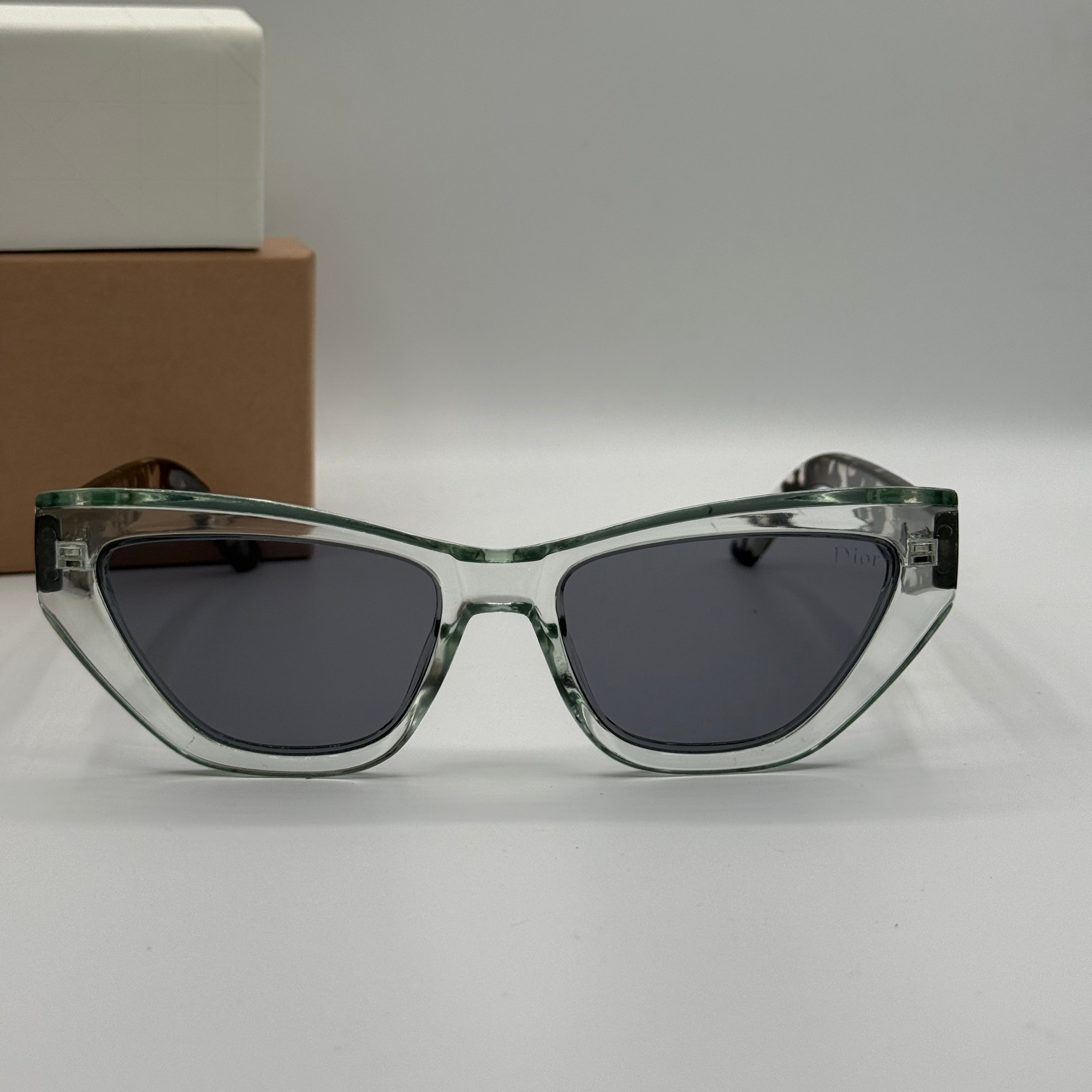Christian Dior Cat-Eye Sunglasses – Transparent Green / Camouflage