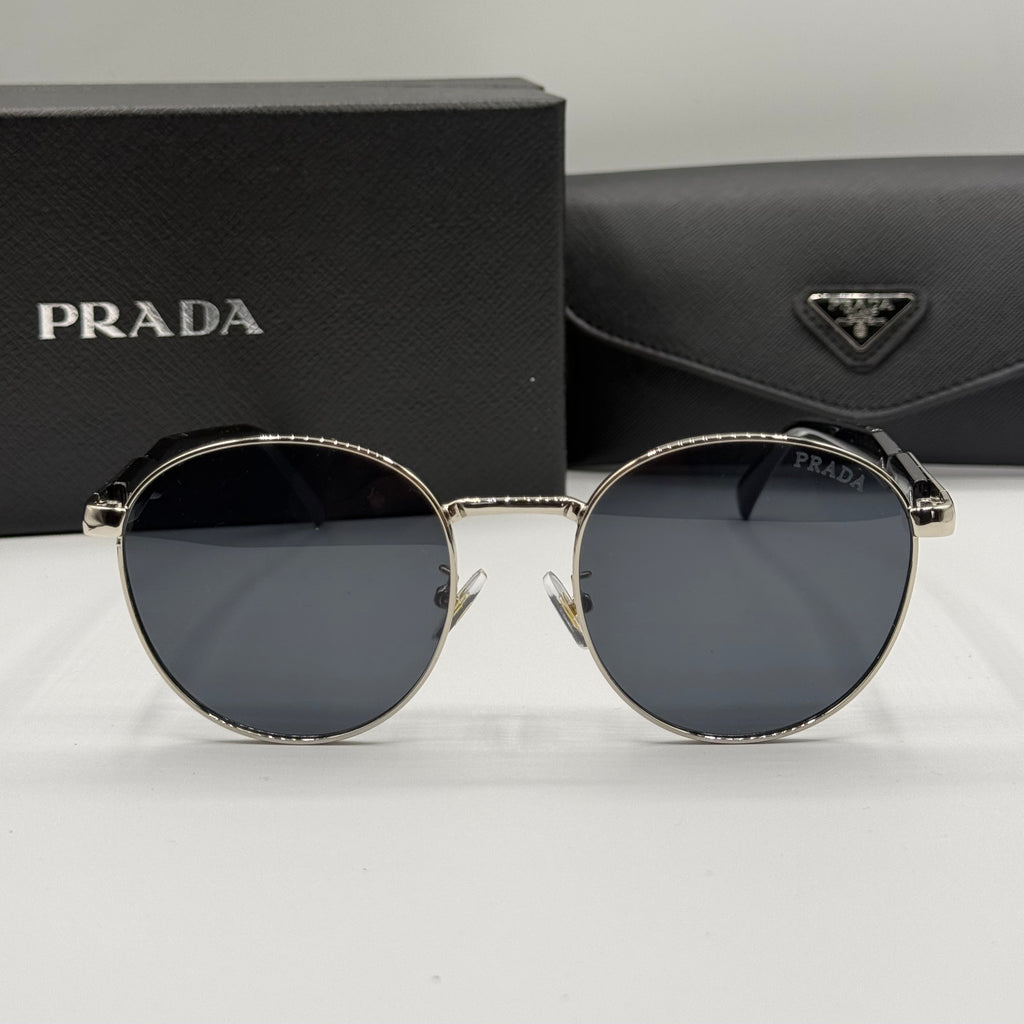 Prada Round Sunglasses – Silver & Black