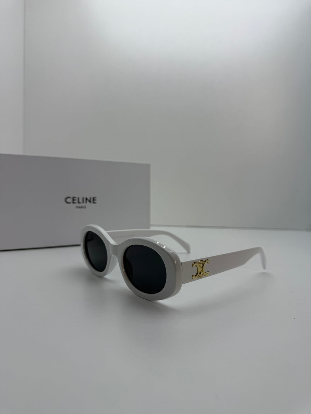 Celine Paris White Oversized Round