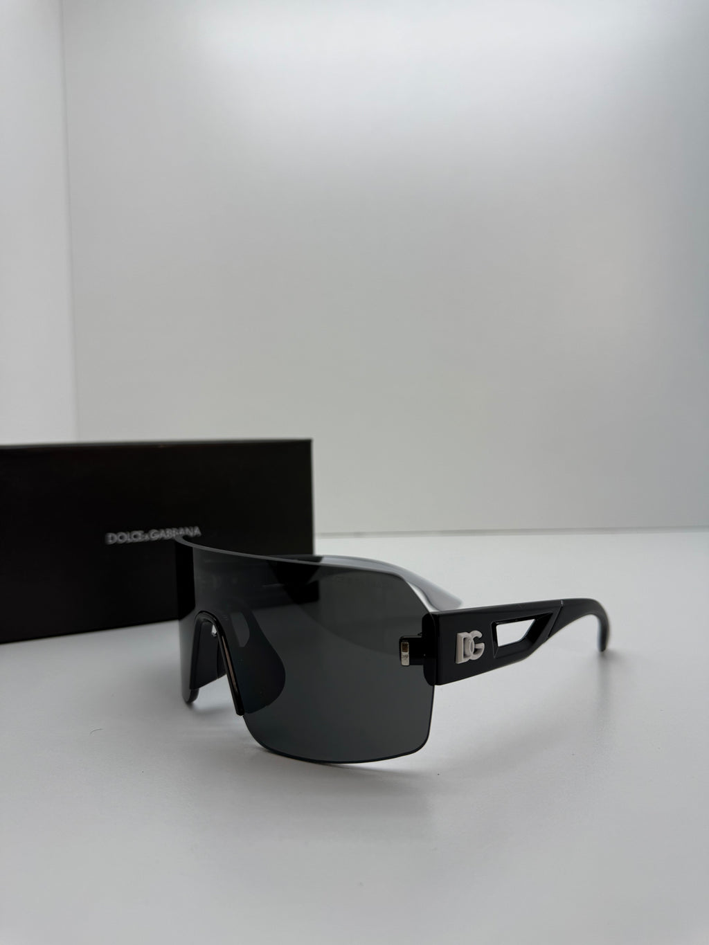 Dolce & Gabbana DG Shield Sunglasses – Dark Mirror Black