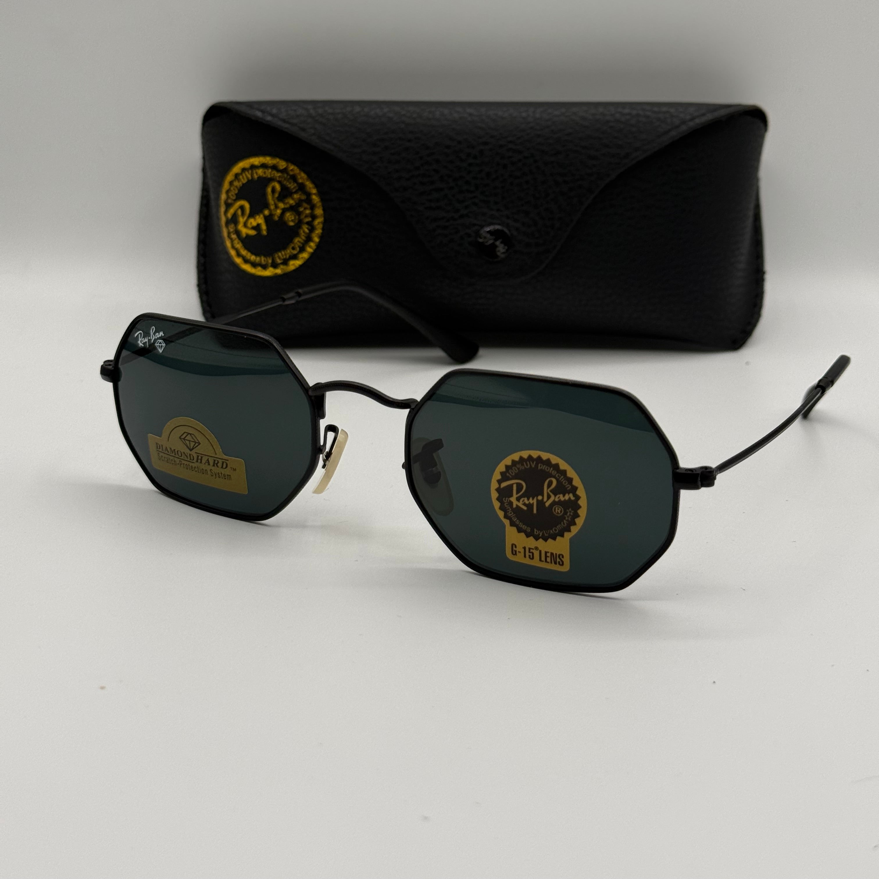 Ray-Ban Octagonal Sunglasses – Black Frame / G-15 Lenses