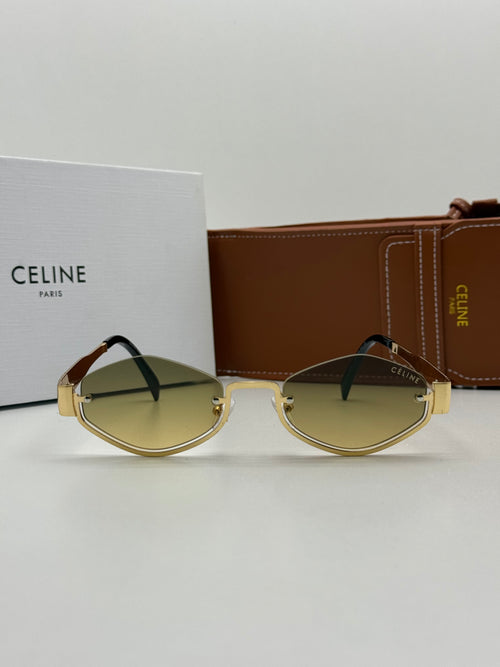Celine  Triomphe Gold & Green Gradient Cat-Eye