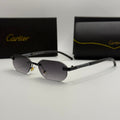 Cartier Rimless Rectangular Sunglasses – All Black