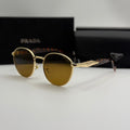 Prada Round Sunglasses – Gold & Brown Tortoise
