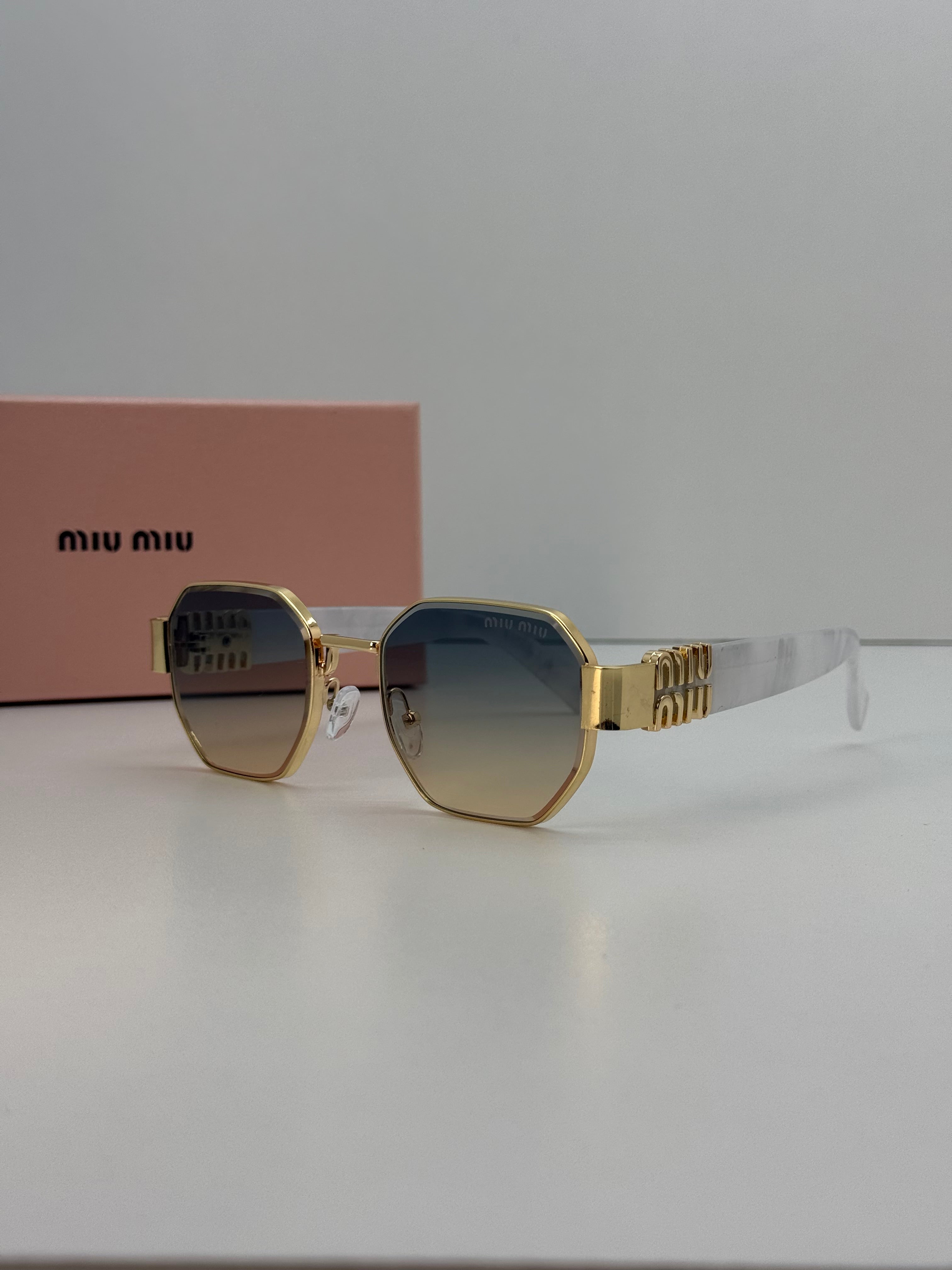 Miu Miu Octagon Gold Metal Gradient