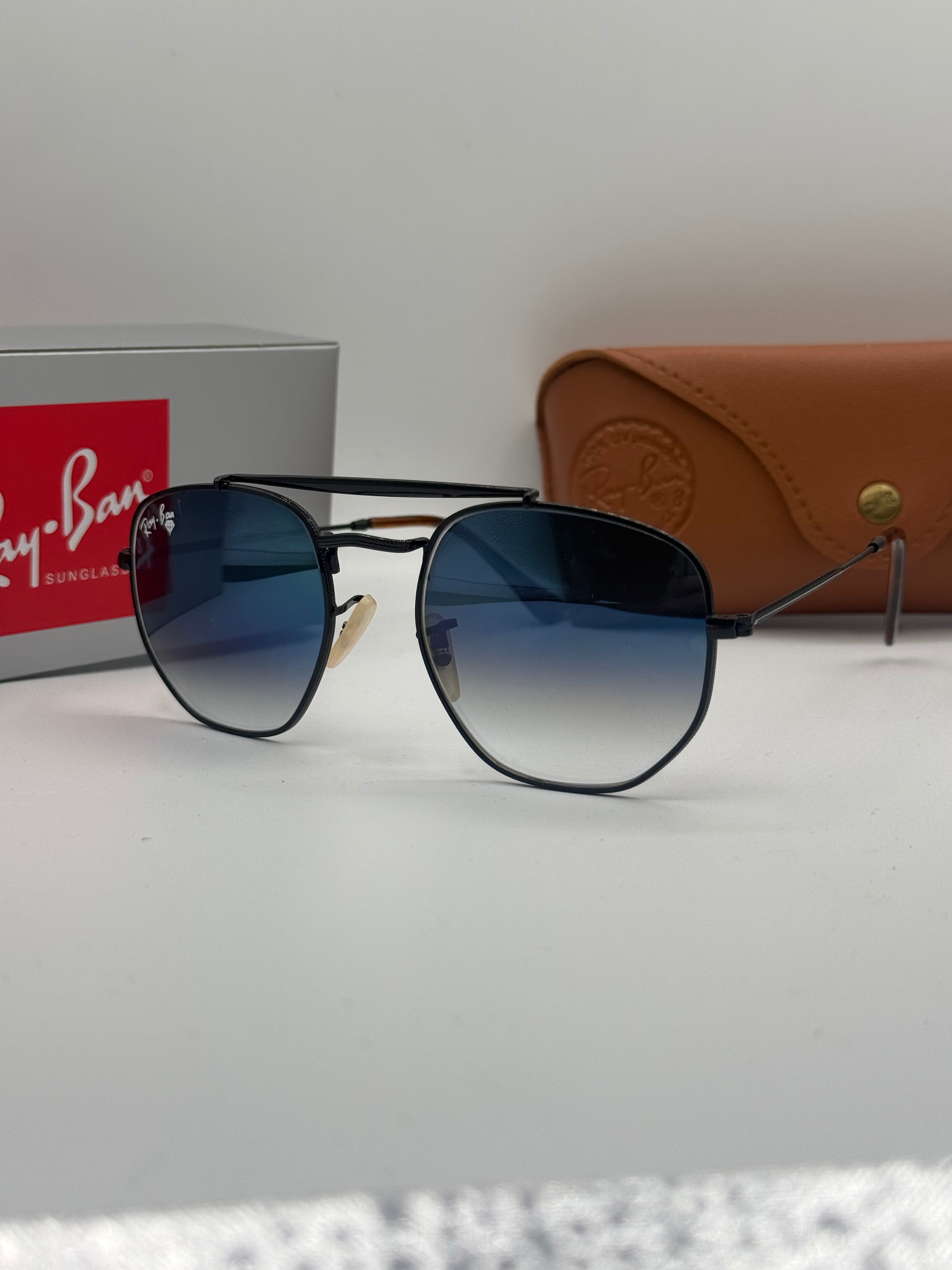 Ray Ban Marshal Sunglasses — Black Frame / Blue Gradient Lenses