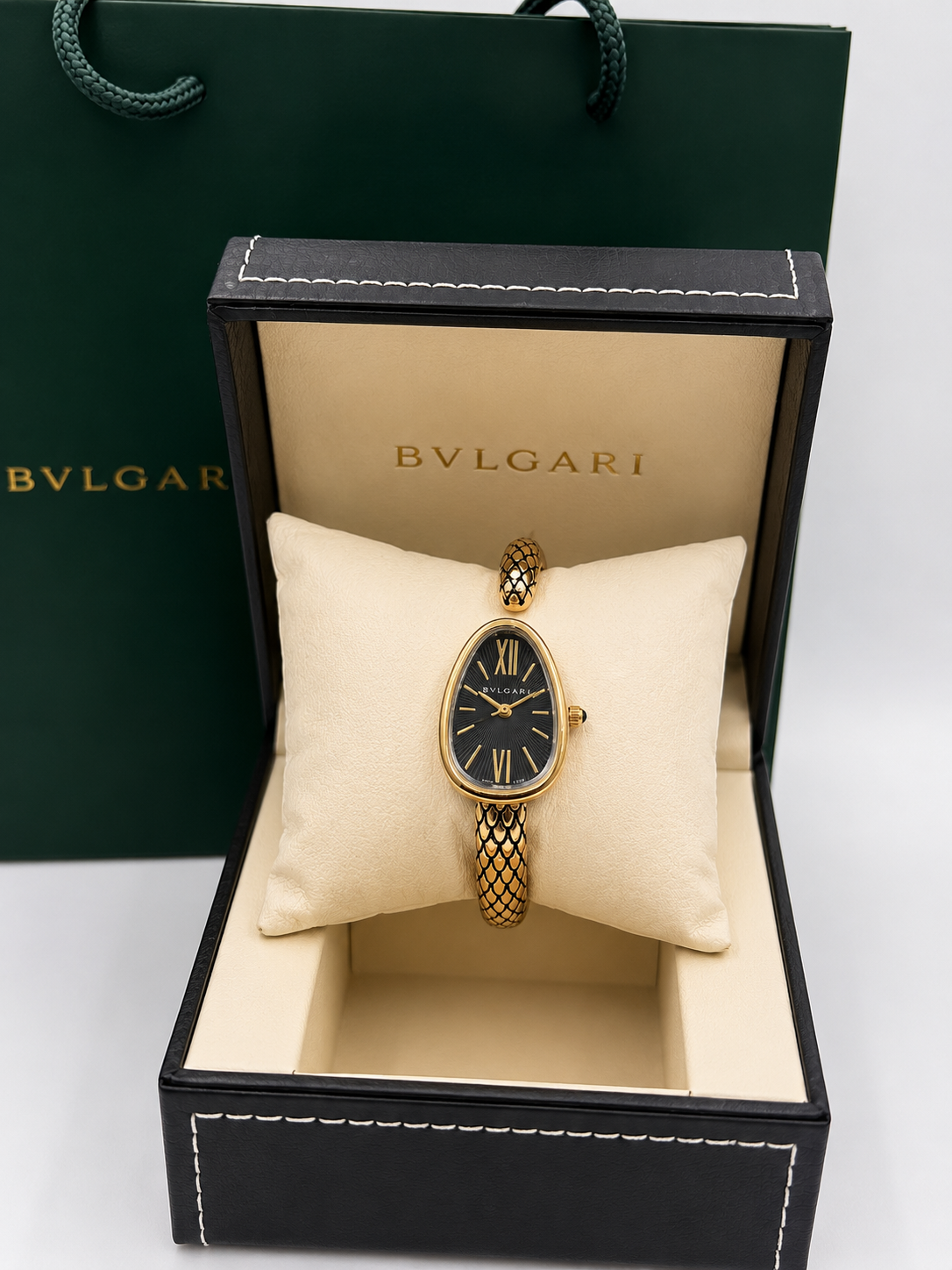Bvlgari Serpenti Watch – Black Dial Yellow Gold