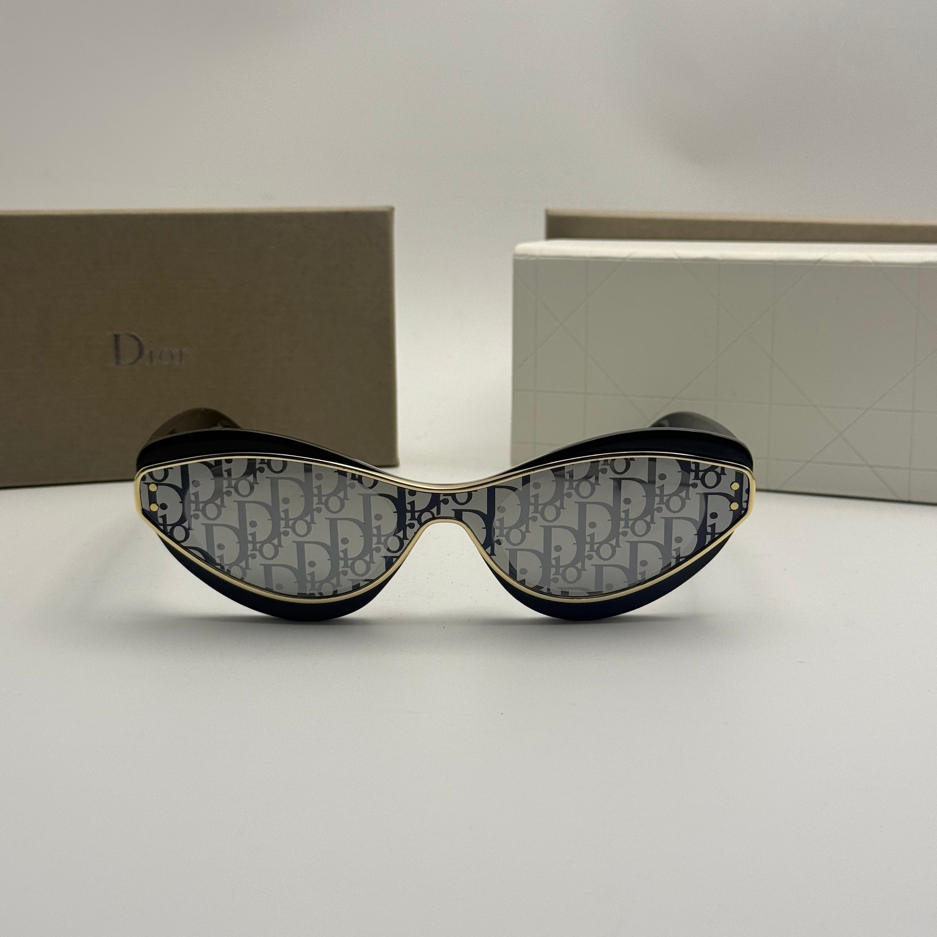 Dior Cat-Eye Sunglasses – Black Frame / Dior Oblique Monogram Lenses