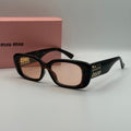 Miu Miu Rectangle Sunglasses – Tortoiseshell & Peach