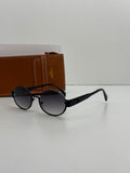 Celine Triomphe Round Metal Sunglasses – Matte Black Grey Gradient