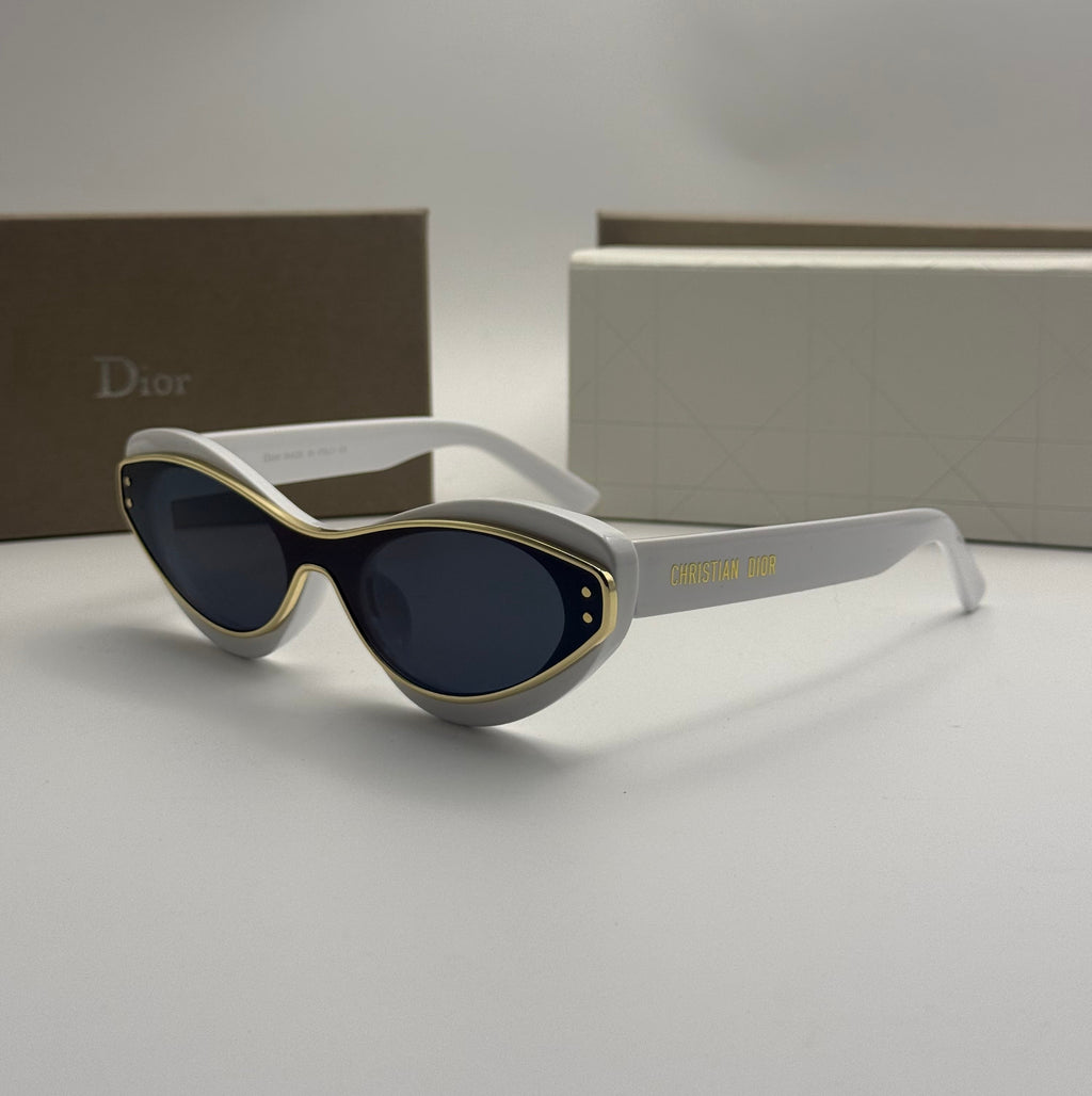 Dior Cat-Eye Sunglasses – White Frame / Dark Lenses