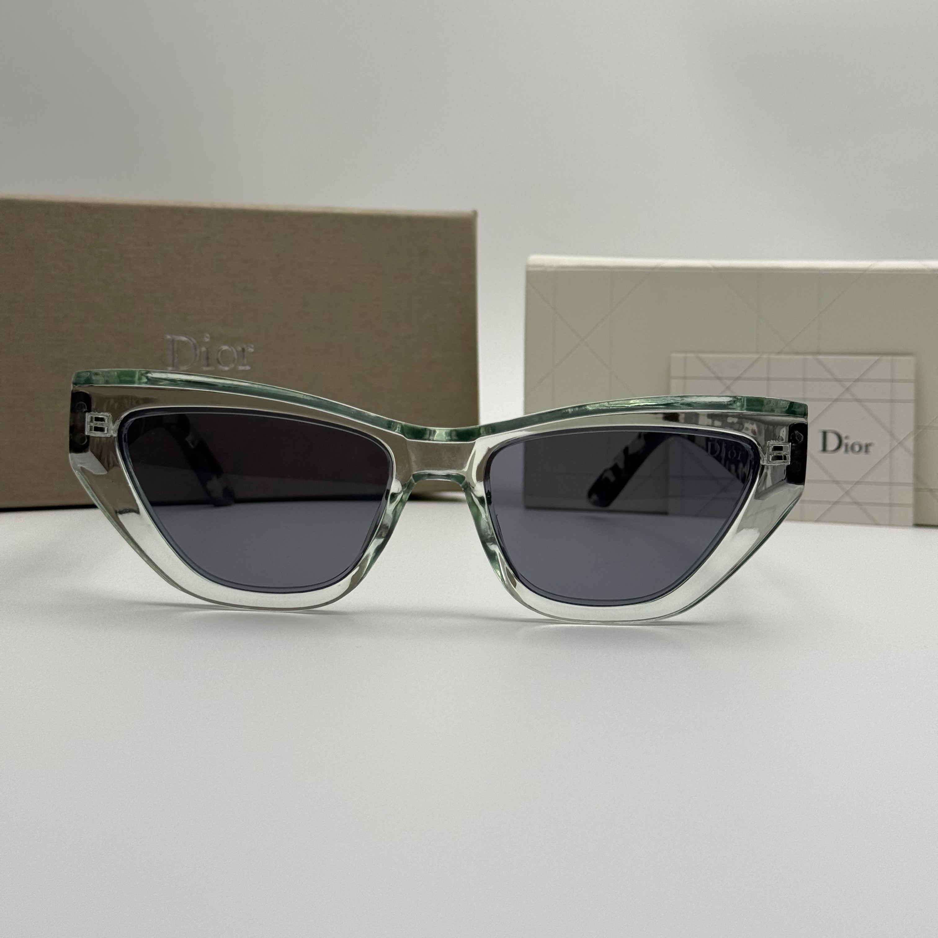 Christian Dior Cat-Eye Sunglasses – Transparent Green / Camouflage