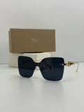 Dior Rimless Square Sunglasses (Gold / Dark Grey)